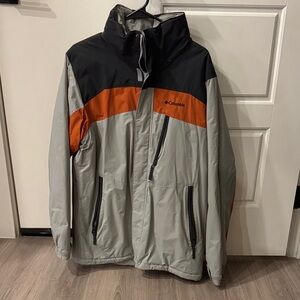 Columbia Men's Black, Gray, and Orange Ski Jacket